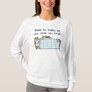 Wake Up and Smell the Corgi Humourous Pet Dog T-Shirt