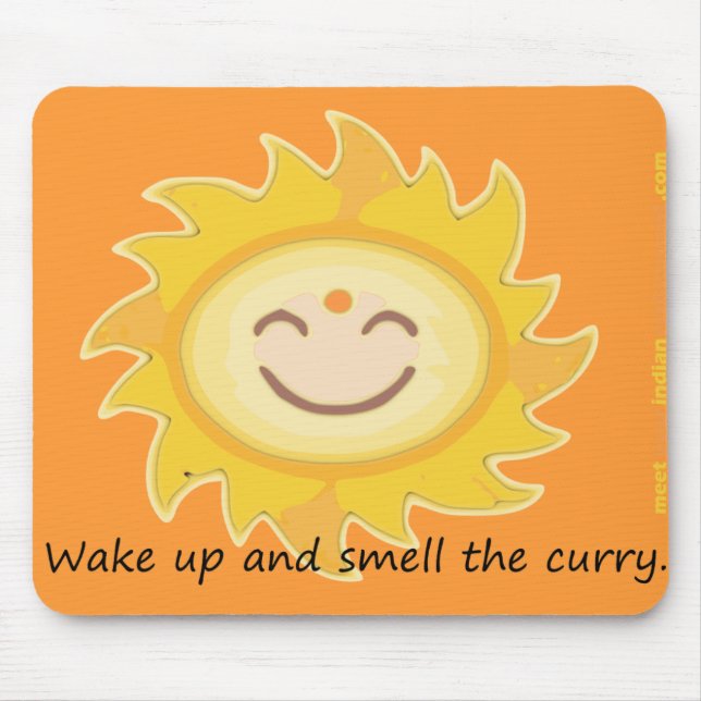 Wake up and smell the curry mouse pad (Front)