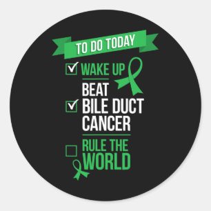 Wake Up Beat Bile Duct Cancer Rule The World Classic Round Sticker