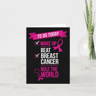 Wake Up Beat Breast Cancer Rule The World 3  Card