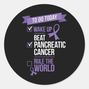 Wake Up Beat Pancreatic Cancer Rule The World Classic Round Sticker