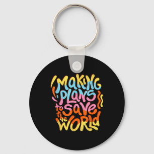 Wake-up Call Climate Change Environmental Key Ring