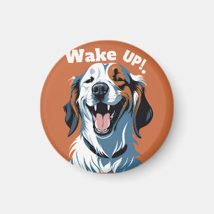 Wake up!!! Golden retriever Pop Art by CallisC  Magnet
