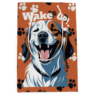 Wake up!!! Golden retriever Pop Art by CallisC Medium Gift Bag