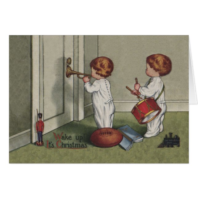 Wake Up Its Christmas cute child illustration (Front Horizontal)