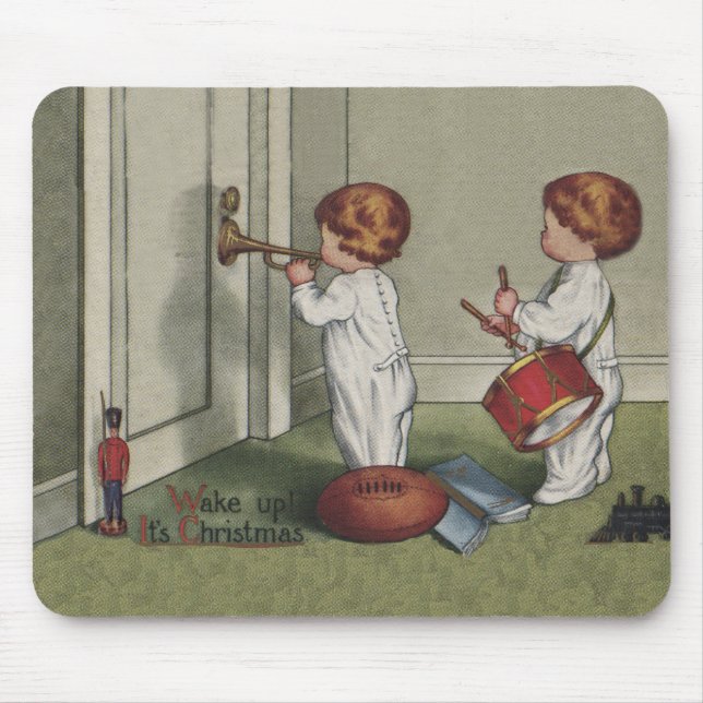 Wake Up Its Christmas cute child illustration Mouse Pad (Front)