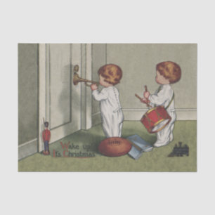 Wake Up Its Christmas cute child illustration Tissue Paper