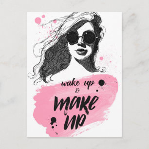Wake Up & Make Up Postcard