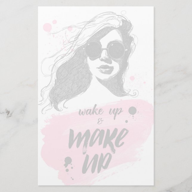 Wake Up & Make Up Stationery (Front)