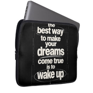 Wake Up Motivational Quote Typography Streetwear T Laptop Sleeve