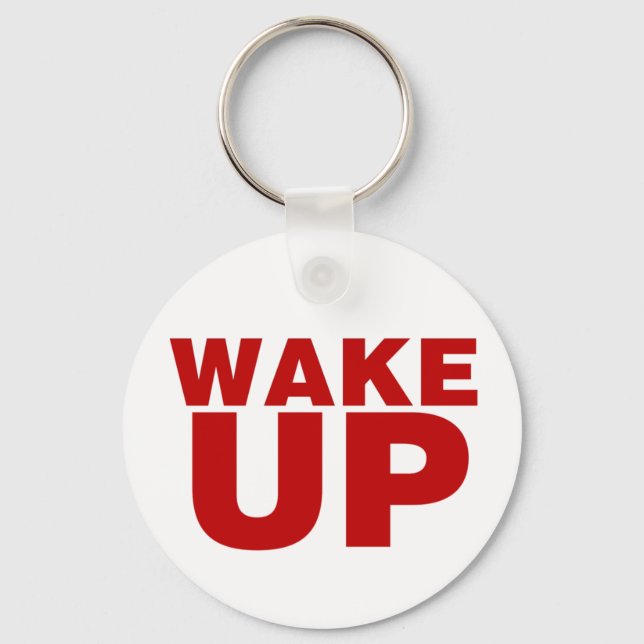 Wake Up Red Key Ring (Front)