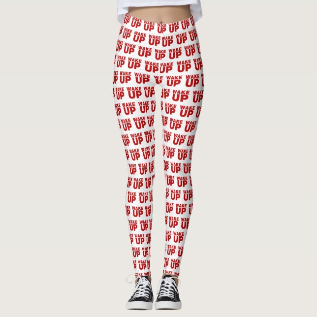 Wake Up Red Leggings (Front)