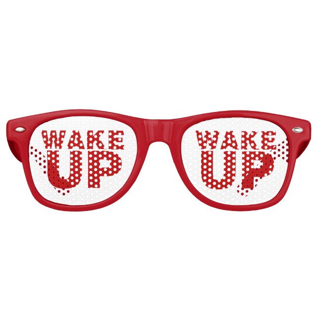 Wake Up Red Retro Sunglasses (Front)