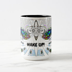 WAKE UP! Robot Two-Tone Coffee Mug