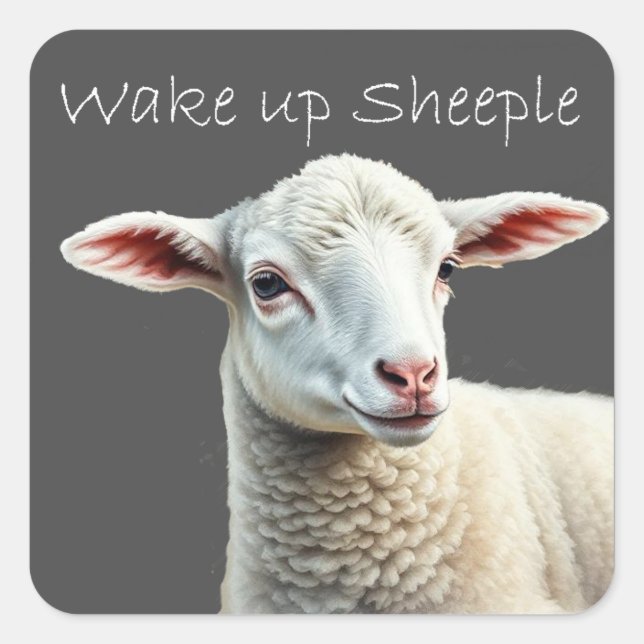 Wake up Sheeple Conspiracy Theory Quote Square Sticker (Front)