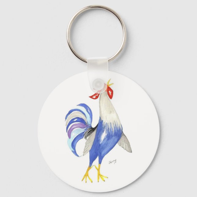 WAKE-UP Time -- rooster keychain (Front)