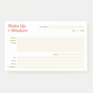 Wake Up + Wisdom Post-it Notes