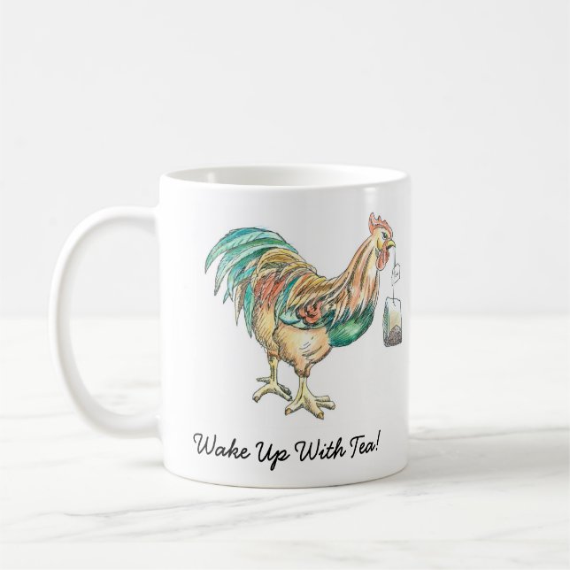 Wake Up WIth Tea Magnet Coffee Mug (Left)