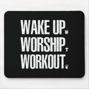Wake Up Worship Workout Lovers Faith Christian Wom Mouse Pad