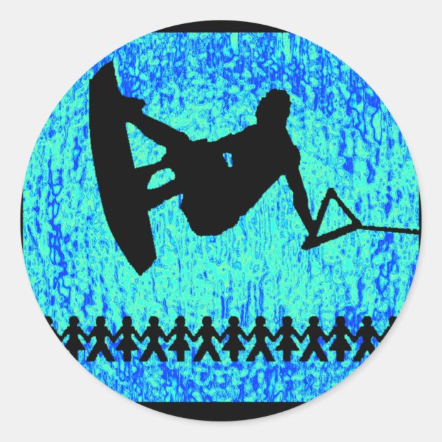 Wakeboard All Descriptions Classic Round Sticker (Front)