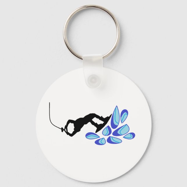 Wakeboard Blue Key Ring (Front)
