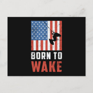 Wakeboard Born To Wake Wakeboarder Wakeboarding Postcard
