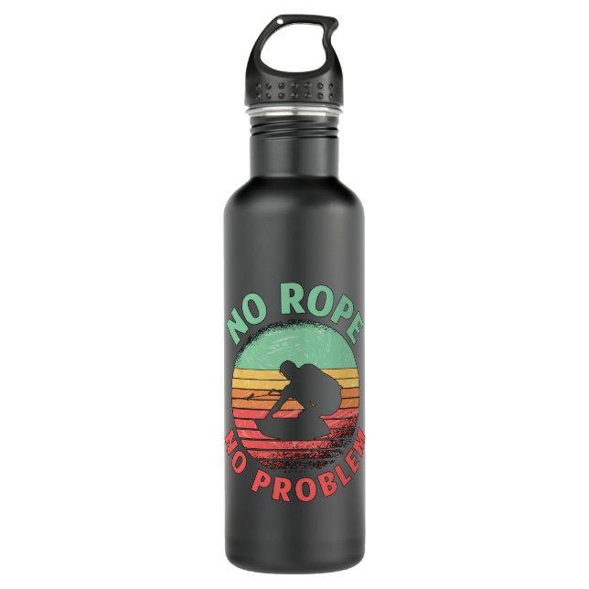 Wakeboard No Rope No Problem Retro Wakeboarder 710 Ml Water Bottle (Front)