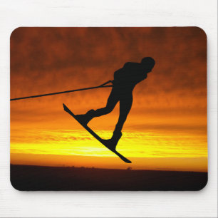 Wakeboard Sunset Silhouette Mouse Pad