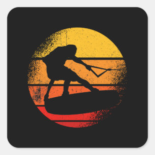 Wakeboard Sunset Wakeboarding Square Sticker