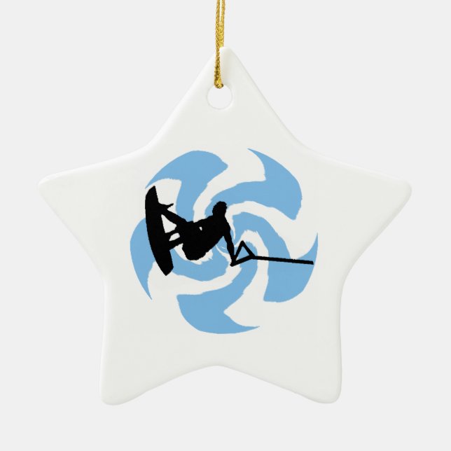 WAKEBOARD THUNDER BROUGHT CERAMIC ORNAMENT (Front)