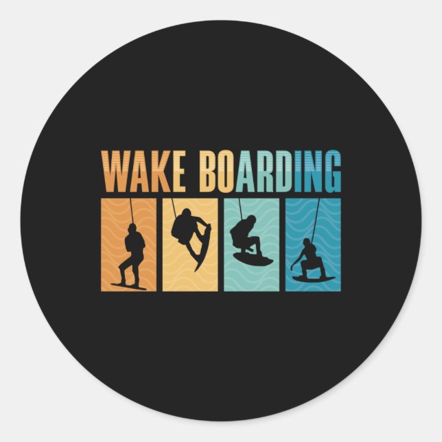 Wakeboard Wake Boarding Wakeboarder Wakeboarding Classic Round Sticker (Front)