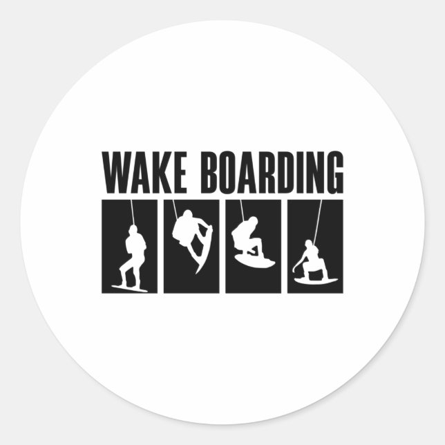 Wakeboard Wake Boarding Wakeboarding Wakeboarder Classic Round Sticker (Front)