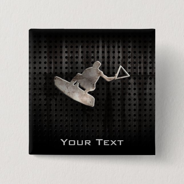 Wakeboarder; Cool Black 15 Cm Square Badge (Front)