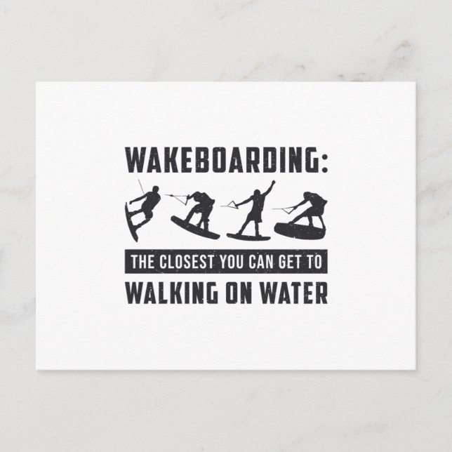 Wakeboarder Wakeboarding Walking On Water Wake Postcard (Front)