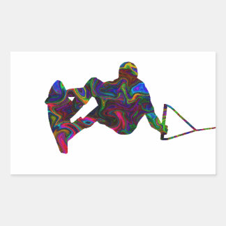 Wakeboarder Wild Colours Rectangular Sticker