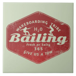 Wakeboarding bailing ceramic tile