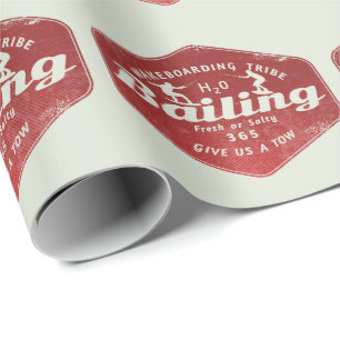 Wakeboarding bailing  wrapping paper