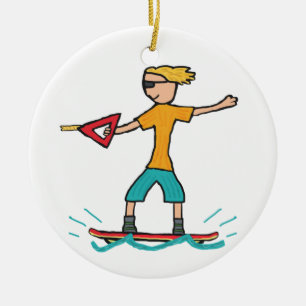 Wakeboarding Ceramic Ornament