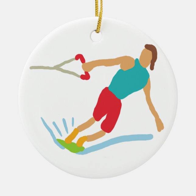 Wakeboarding Ceramic Ornament (Front)