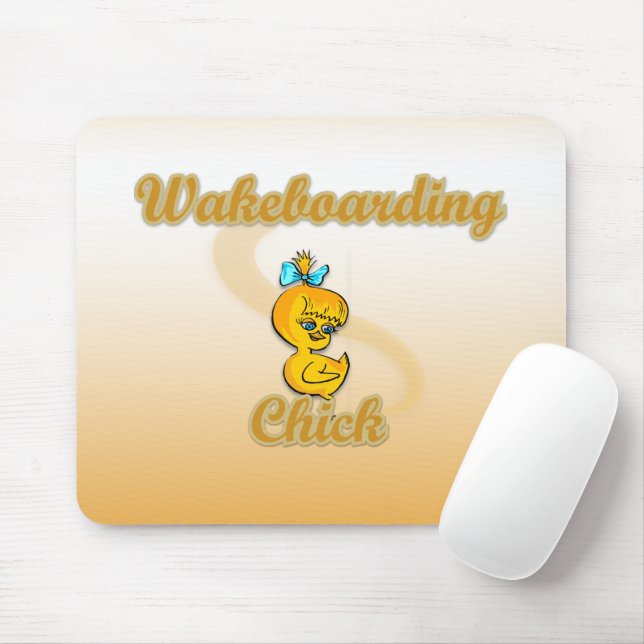 Wakeboarding Chick Mouse Pad (With Mouse)
