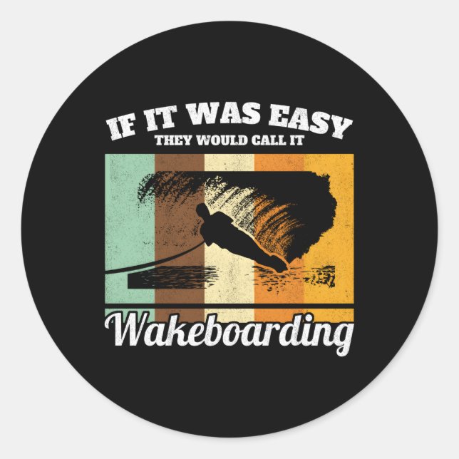Wakeboarding Extreme Sports Water Skiing Classic Round Sticker (Front)
