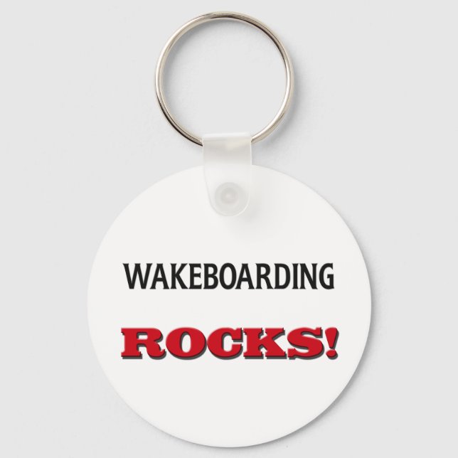Wakeboarding Rocks Key Ring (Front)