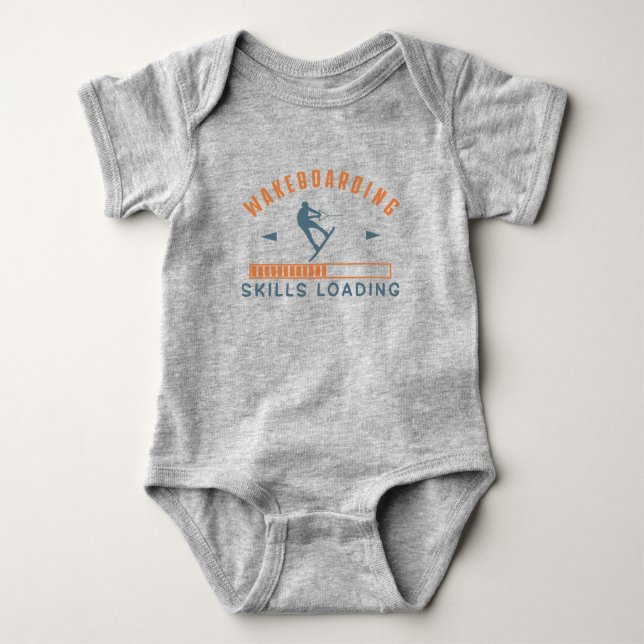 Wakeboarding Skills Loading Wakeboarder Baby Bodysuit (Front)