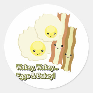 wakey wakey eggs n bakey classic round sticker