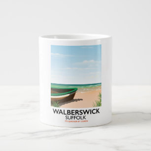 walberswick suffolk vintage travel poster large coffee mug