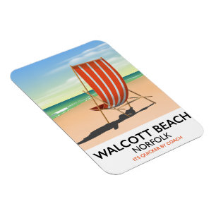 Walcott Beach, Norfolk seaside poster Magnet