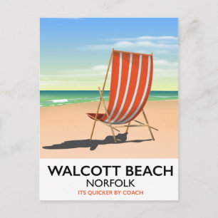 Walcott Beach, Norfolk seaside poster Postcard