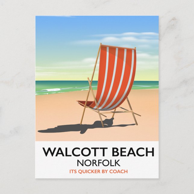 Walcott Beach, Norfolk seaside poster Postcard (Front)