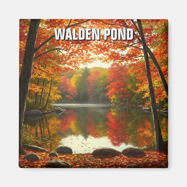 Walden Pond Massachusetts Travel Magnet (Front)