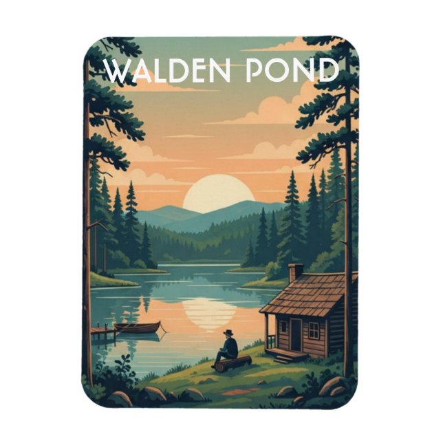 Walden Pond Massachusetts Travel Magnet (Vertical)